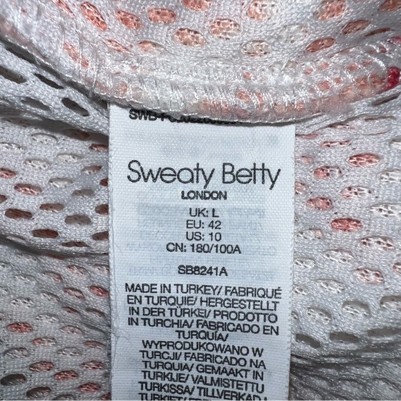 Women’s Sweaty Betty Pink White Fleece Pennine Zip Up jacket Size 10 Large - Picture 7 of 8